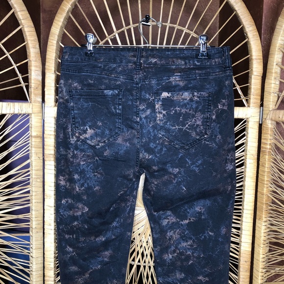 LIVERPOOL Black Metallic Tie Dye High Rise Skinny Jeans Size 29 - Picture 8 of 15